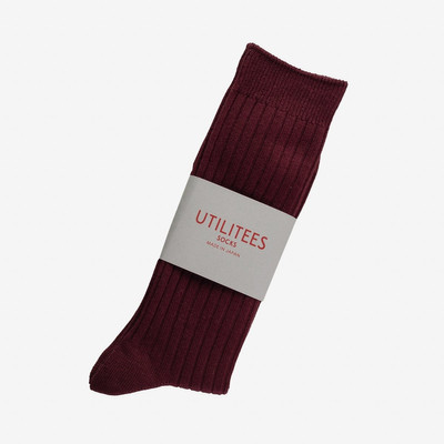 Iron Heart UTCS-BUR UTILITEES Mixed Cotton Crew Socks - Burgundy outlook