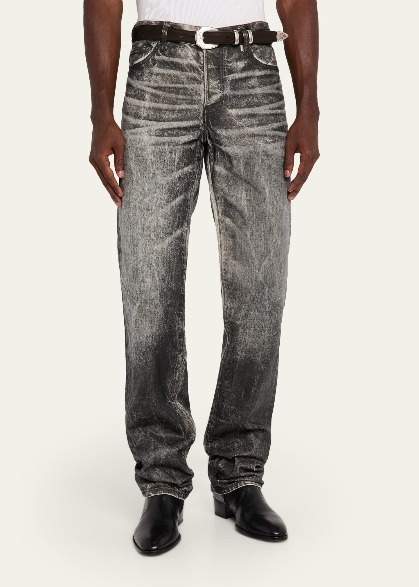 Men's Jimmy Ecru Twill Flare Pants - 4
