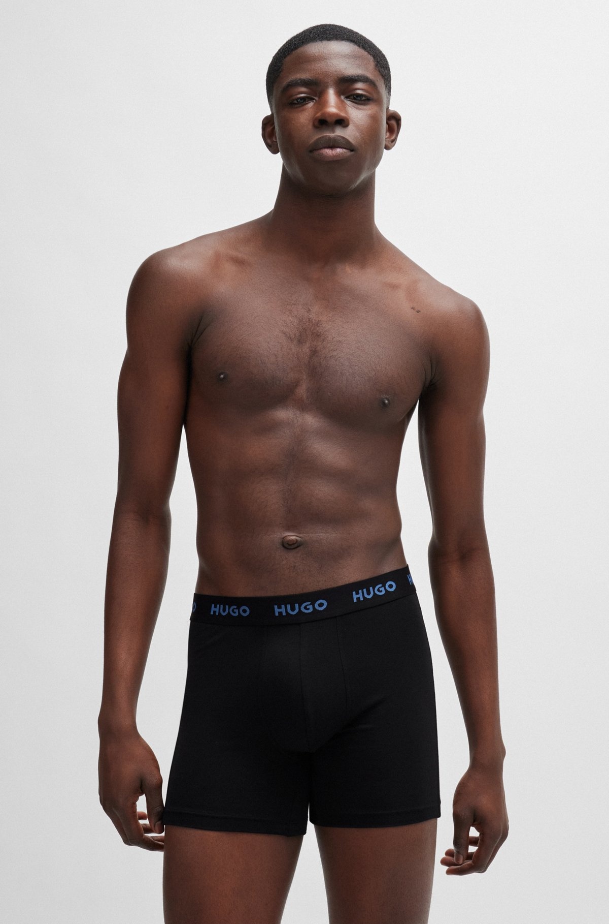 THREE-PACK OF STRETCH-COTTON BOXER BRIEFS WITH LOGOS - 7