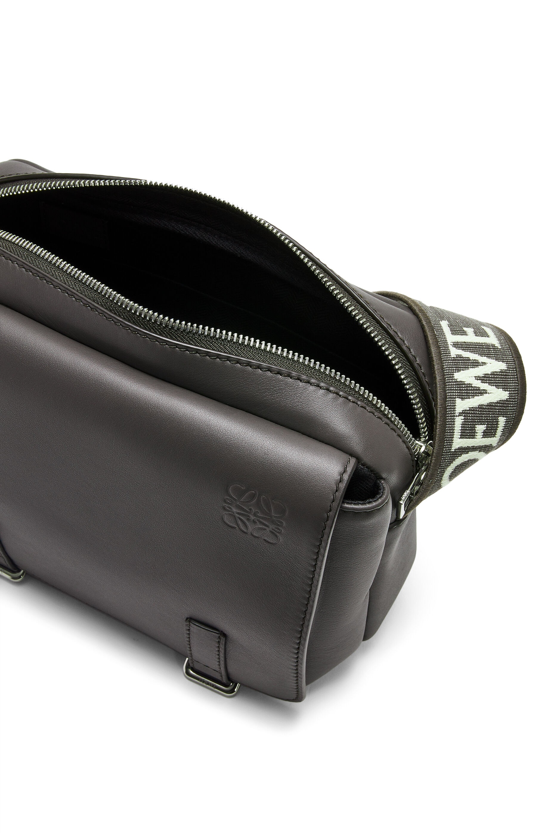 XS Military messenger bag in supple smooth calfskin and jacquard - 3