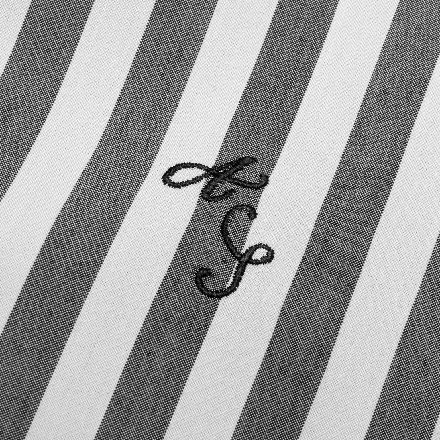 STRIPE BUTTON UP SHIRT - BLACK/WHITE - 4