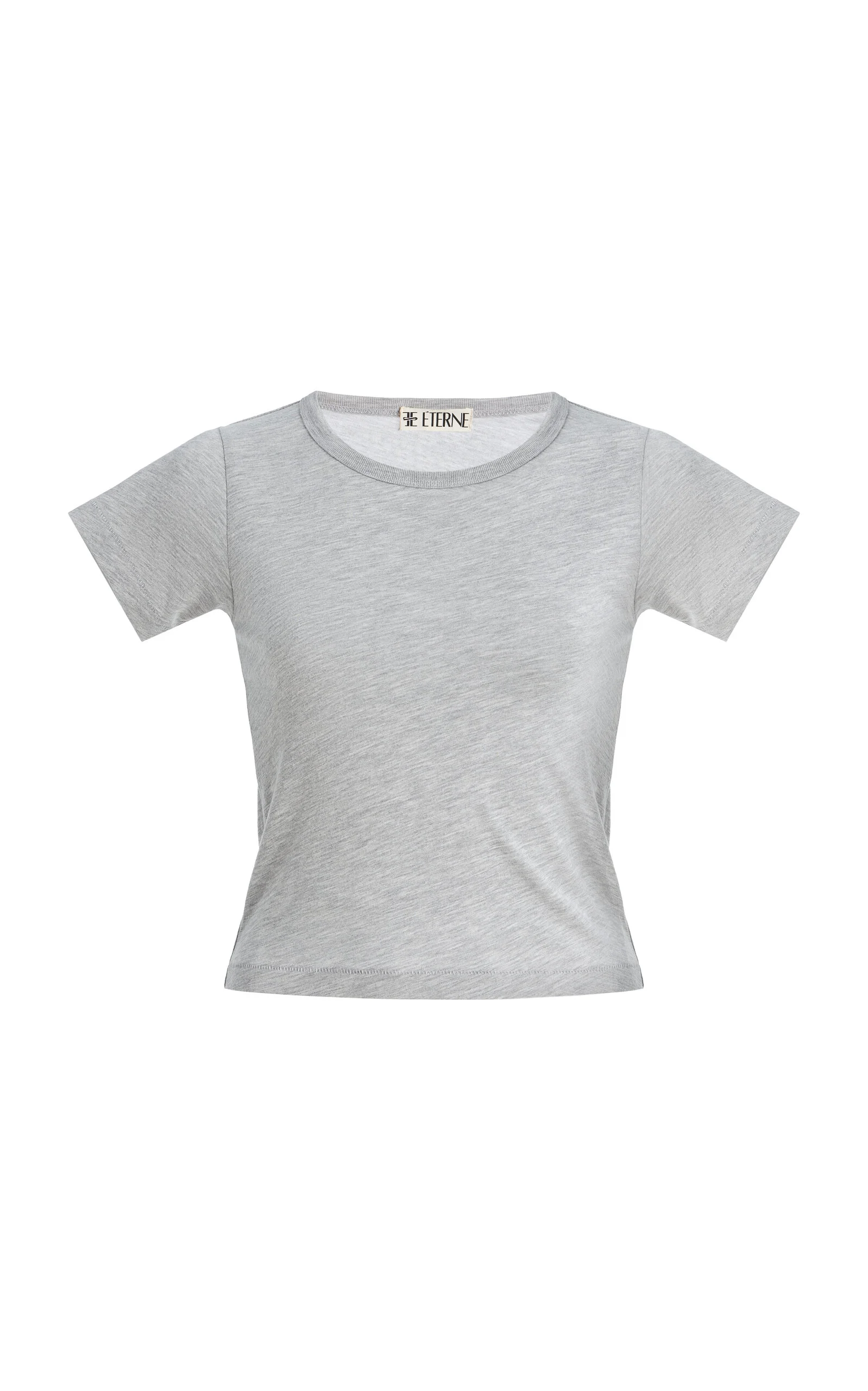 Chloe Cropped Cotton-Blend Baby Tee grey - 1