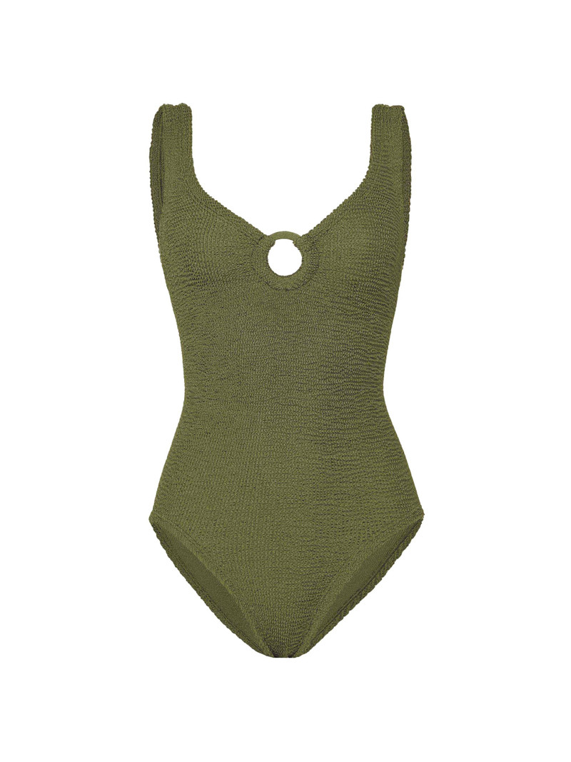 Women's Celine O-Ring One-Piece Swimsuit - Metallic Moss 1