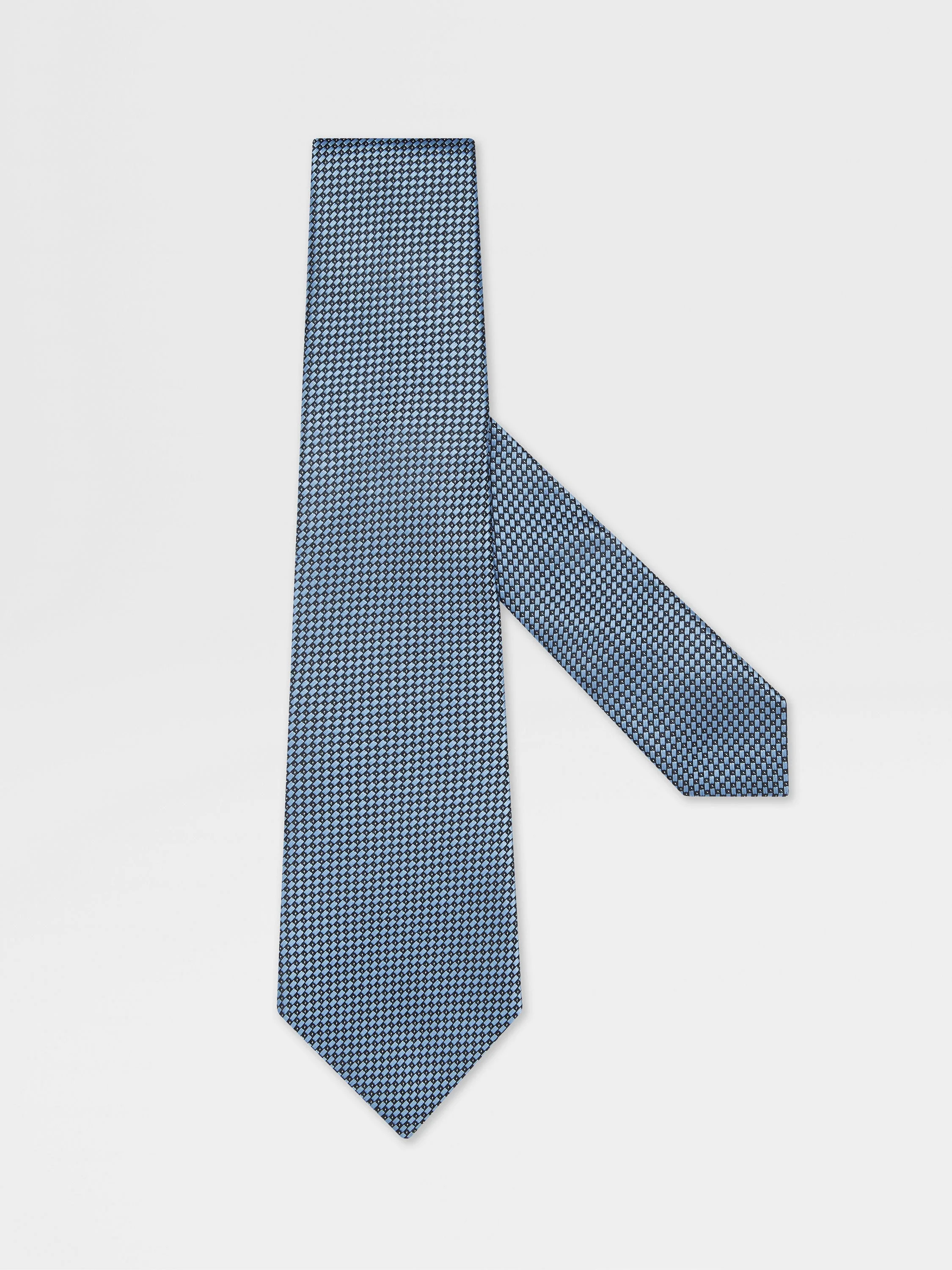 LIGHT BLUE SILK TIE - 1