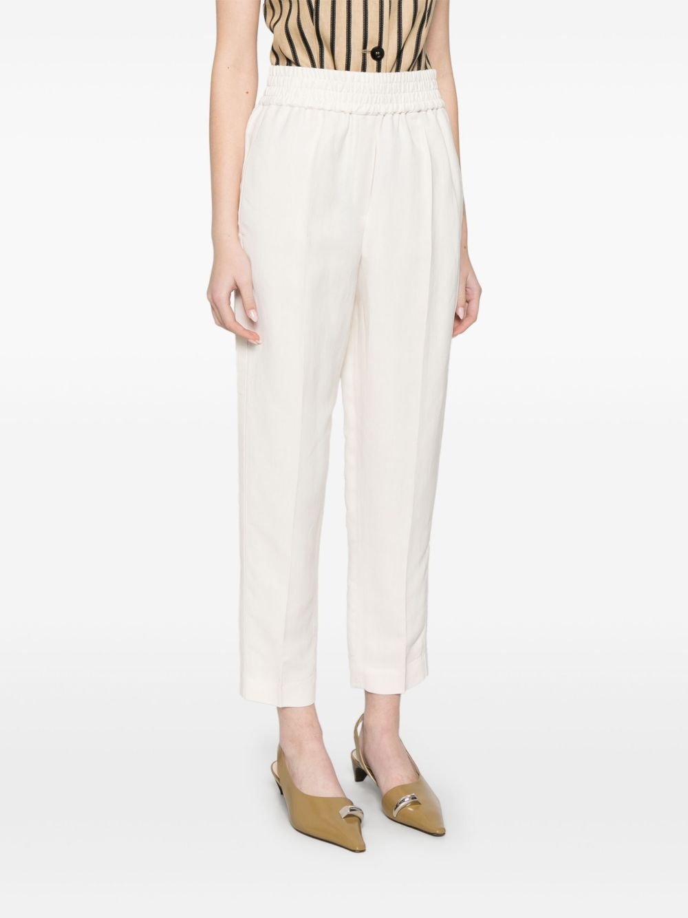 pressed-crease tapered trousers - 3