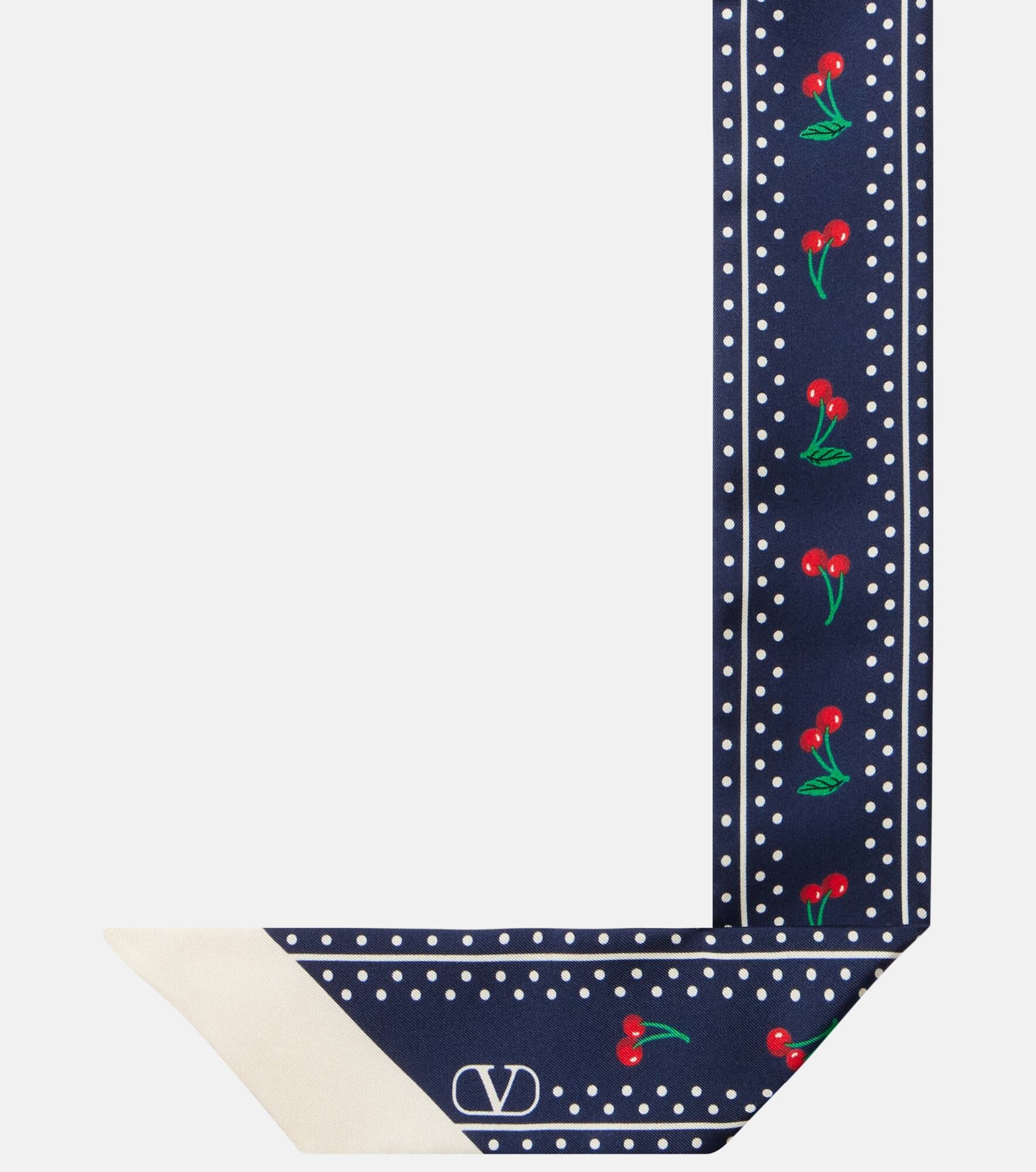 Cherryfic printed silk scarf - 5