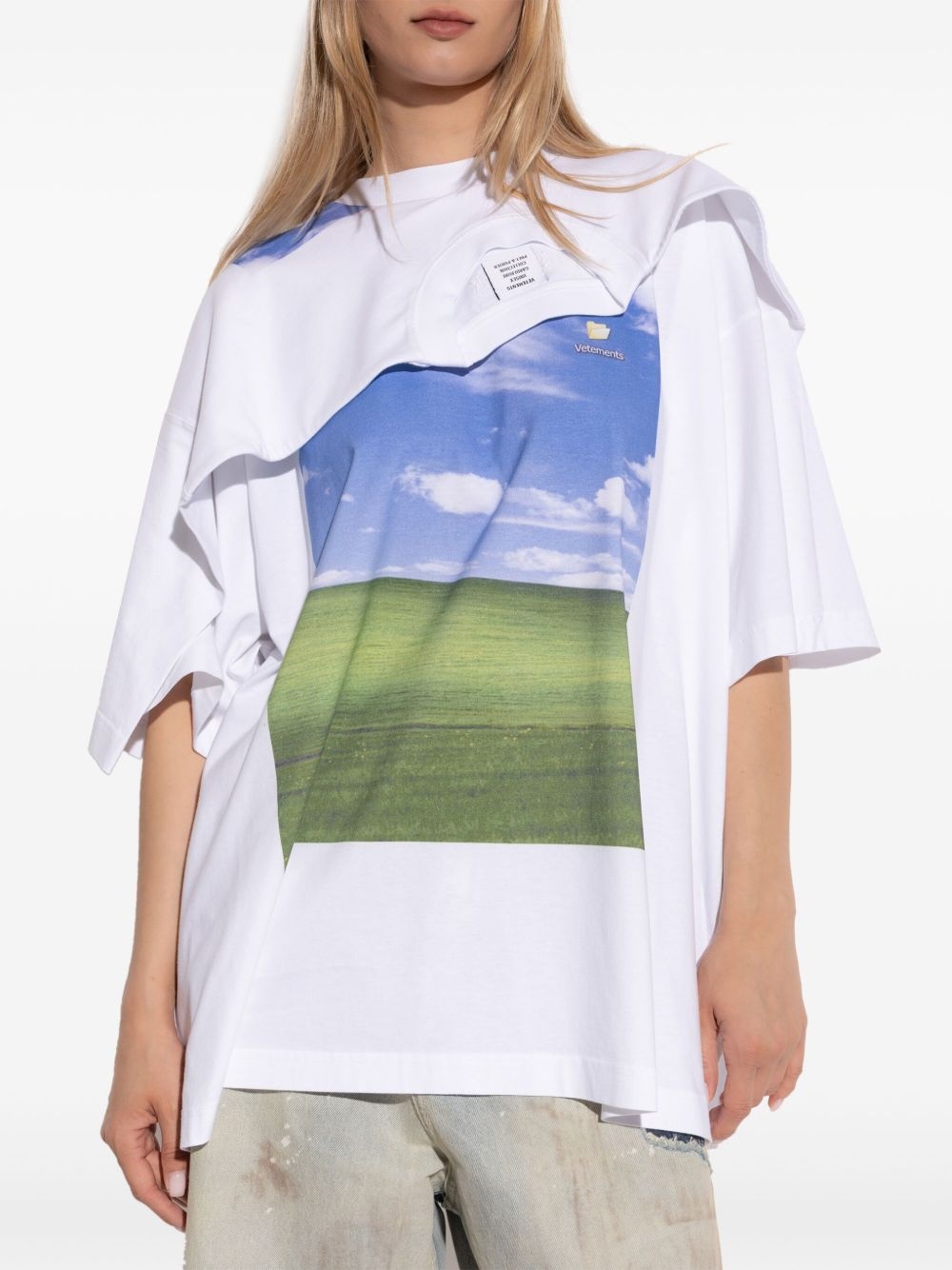 layered graphic-print T-shirt - 2