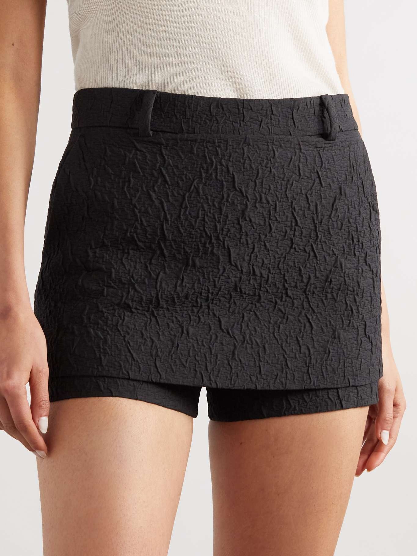 Layered cloqué mini skirt - 3