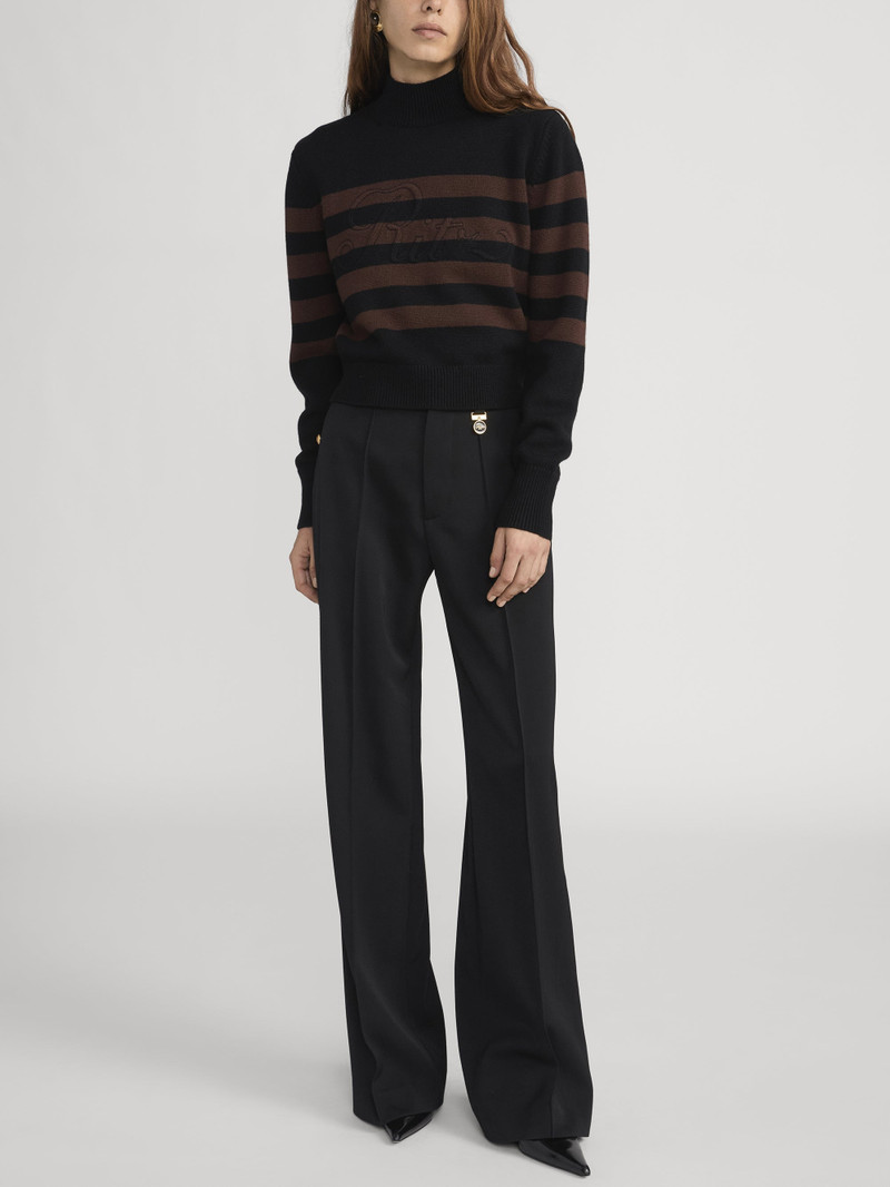 FRAME Ritz Striped Cashmere Turtleneck Sweater outlook