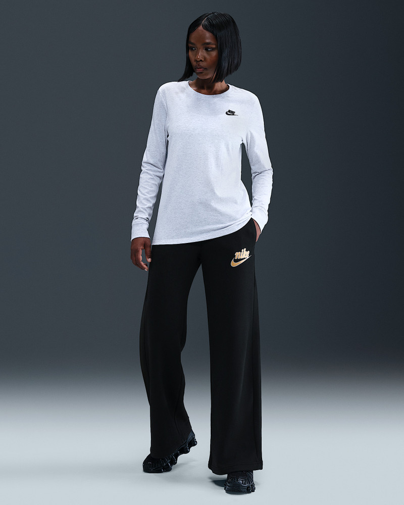 Nike Sportswear Club Fleece Women's Mid-Rise Wide-Leg Pants 1