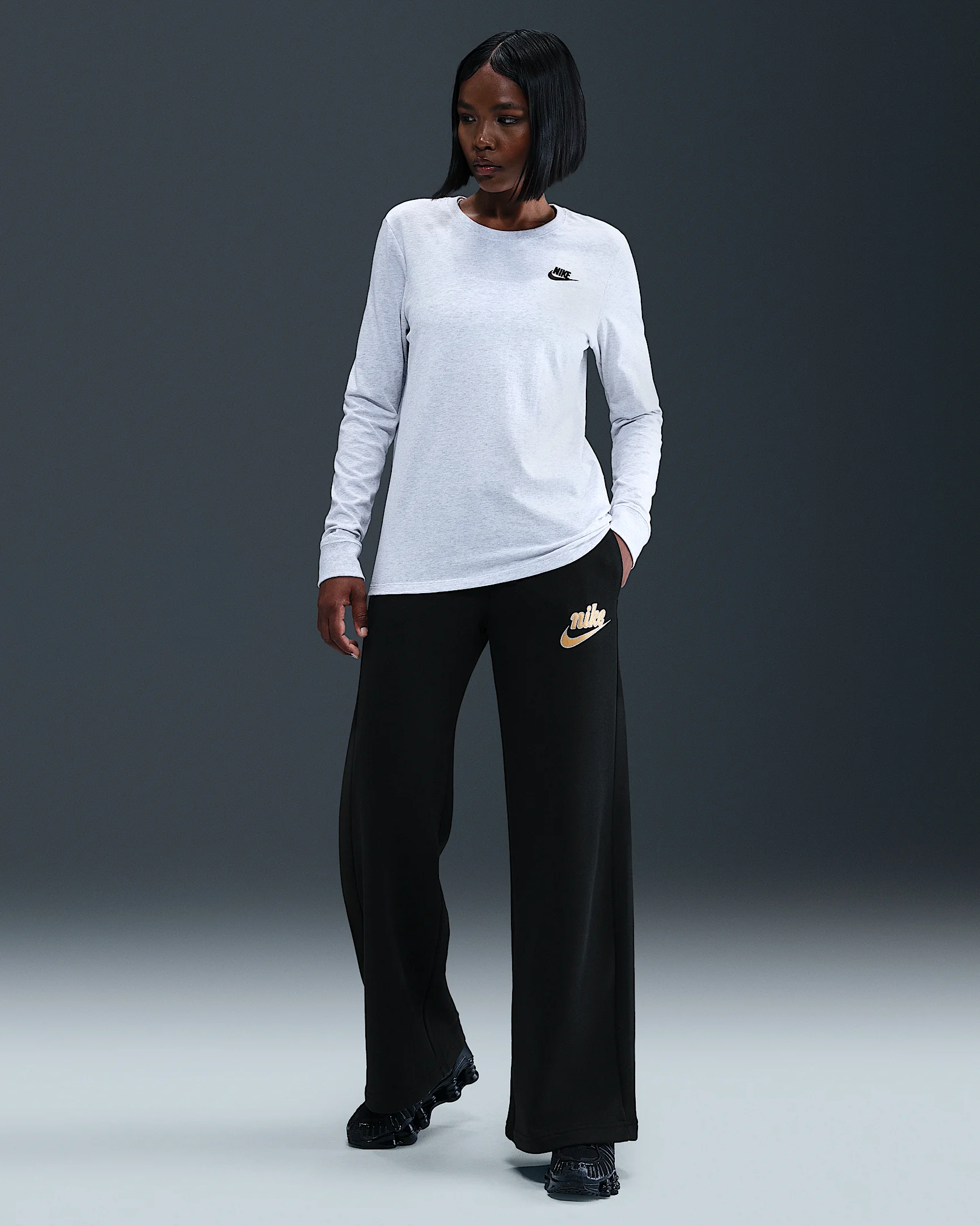 Nike Sportswear Club Fleece Women's Mid-Rise Wide-Leg Pants - 1
