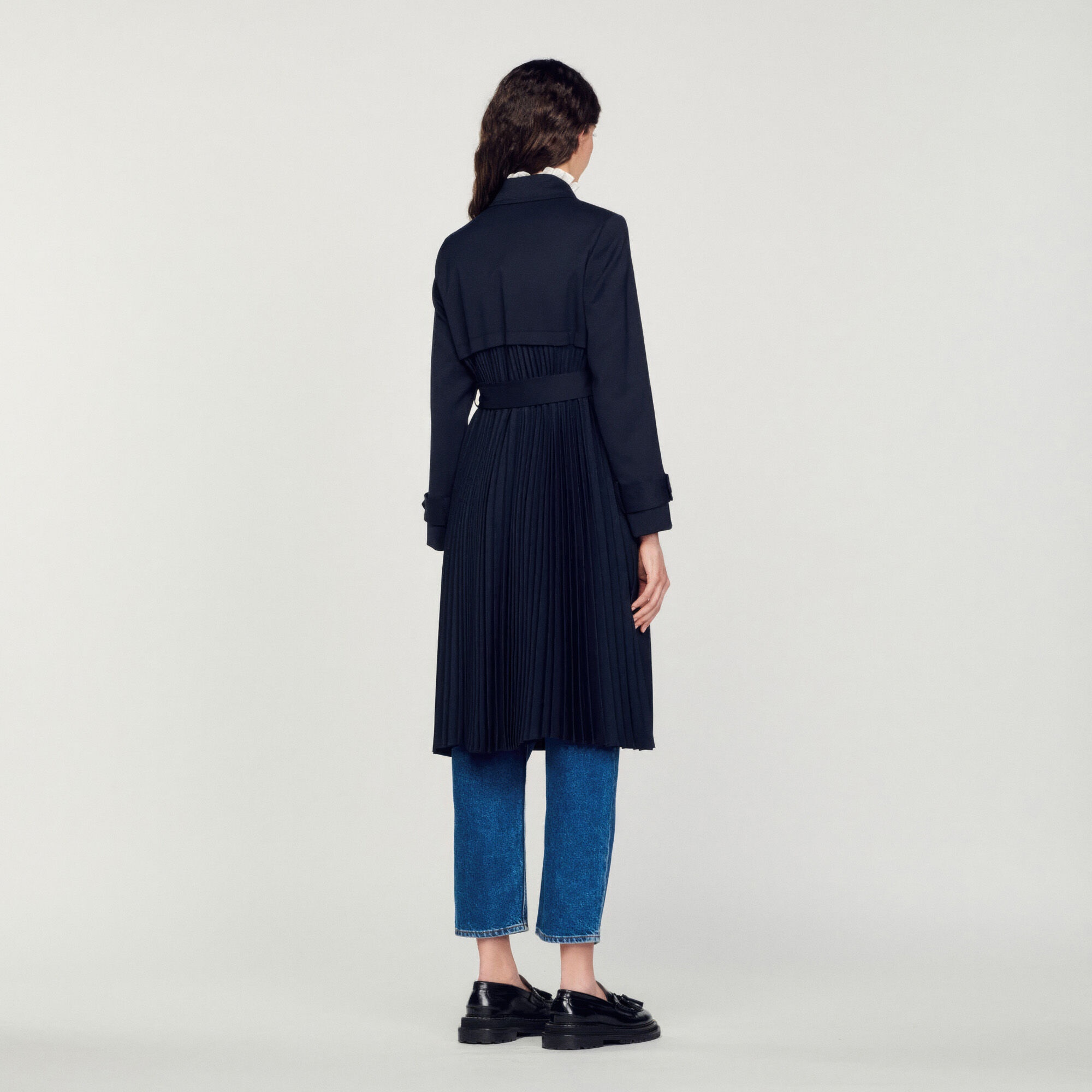 TRENCH COAT WITH PLEATED INSET - 6