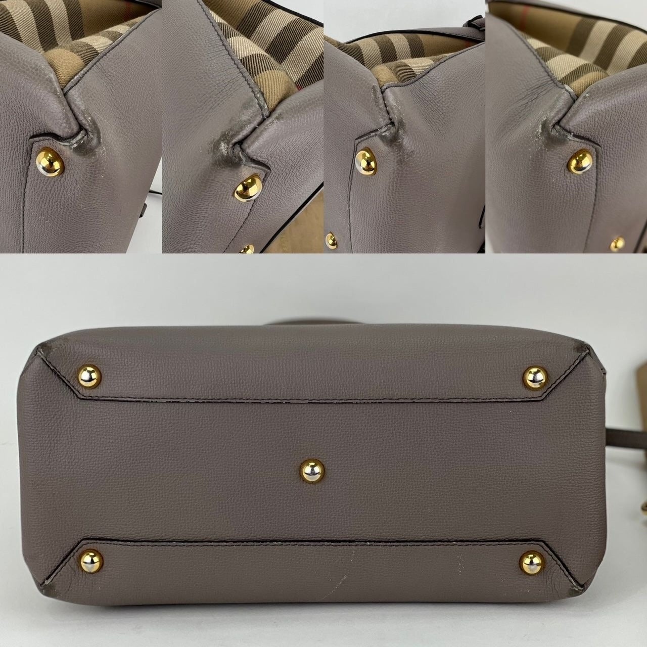Debsluxurycloset - Burberry Tote Banner House Check Leather Canvas Medium Hand Shoulder Bag preowned - 22