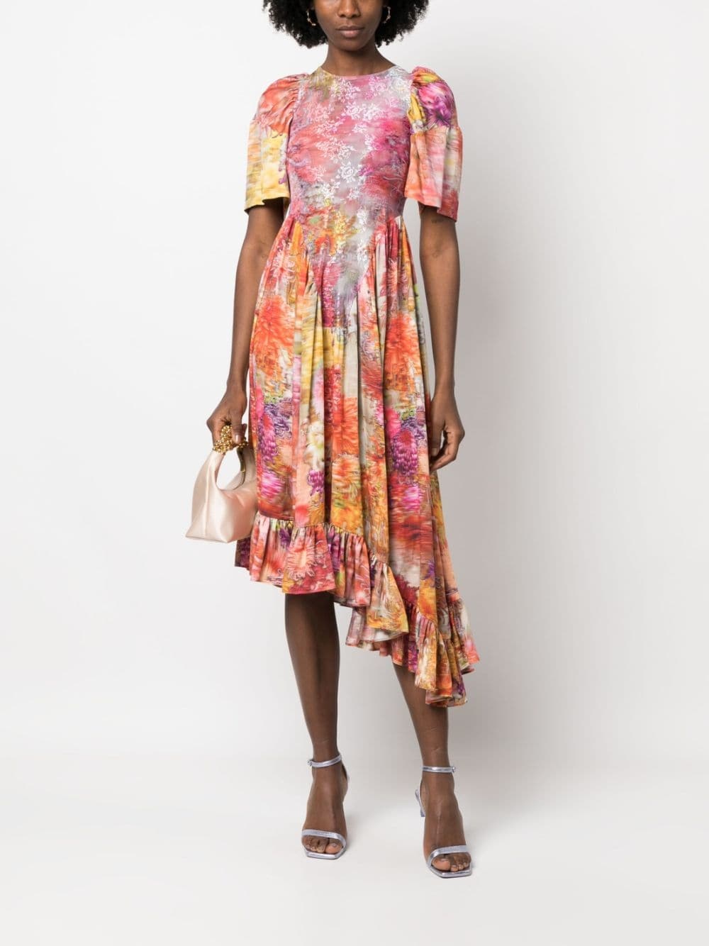 mix-print midi-dress - 2
