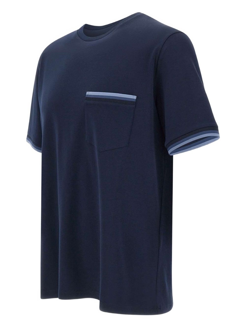 pocket ribbed-trim T-shirt - 3
