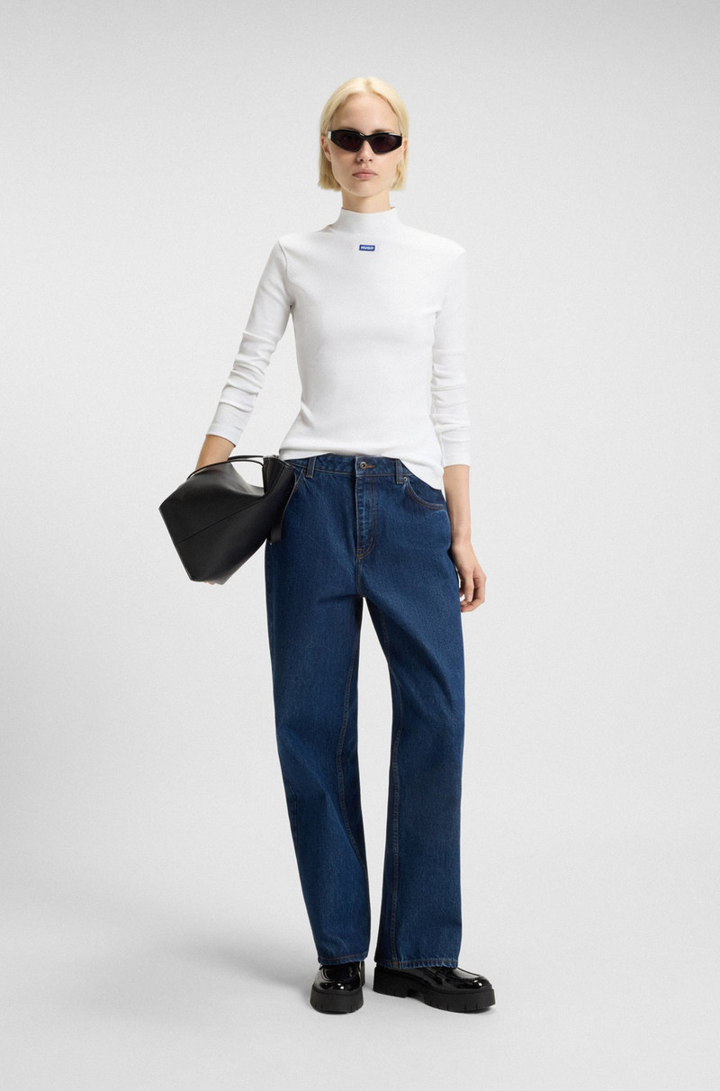 HUGO BLUE-LOGO TOP IN STRETCH COTTON outlook