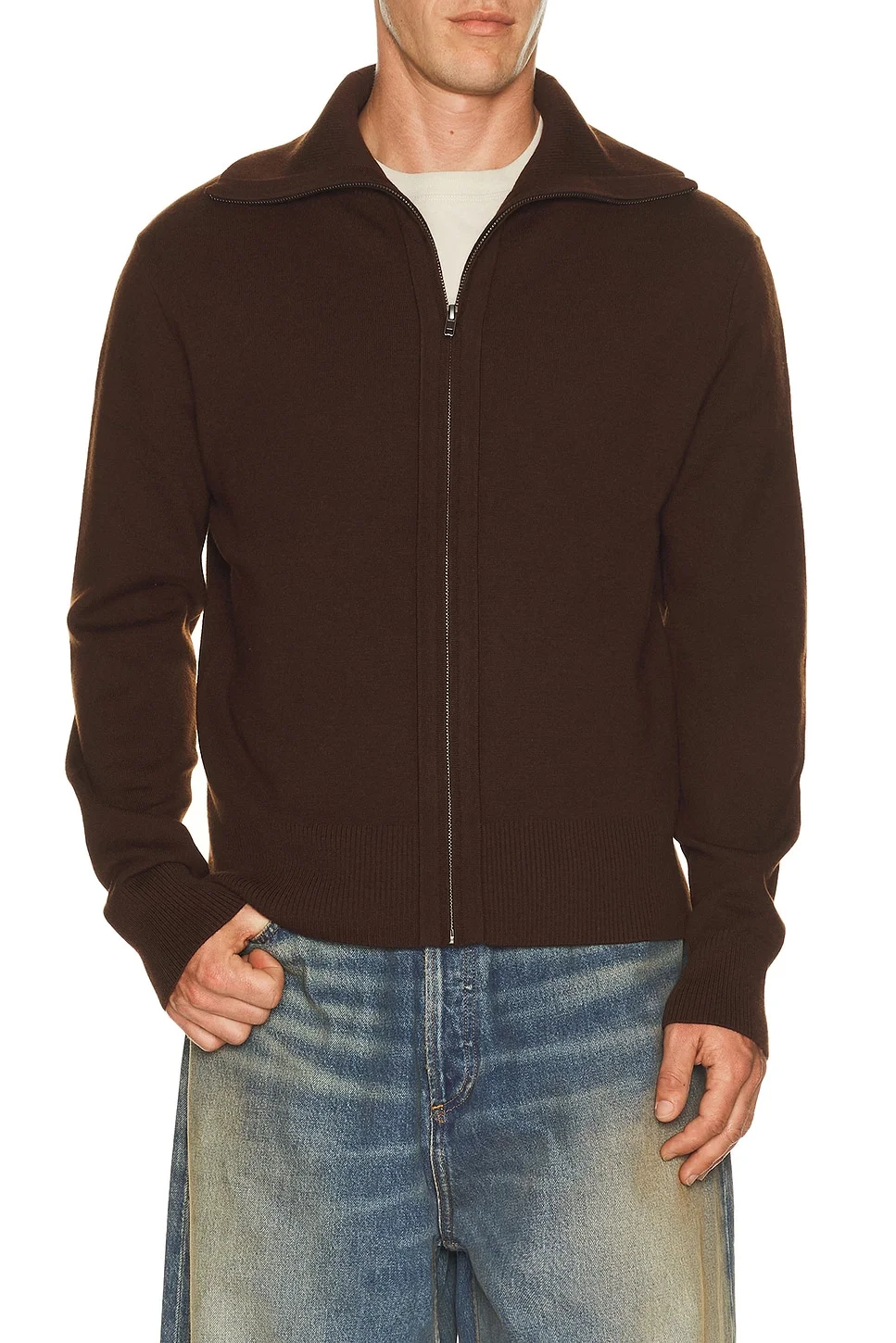 Knit Zip Up Jacket - 1
