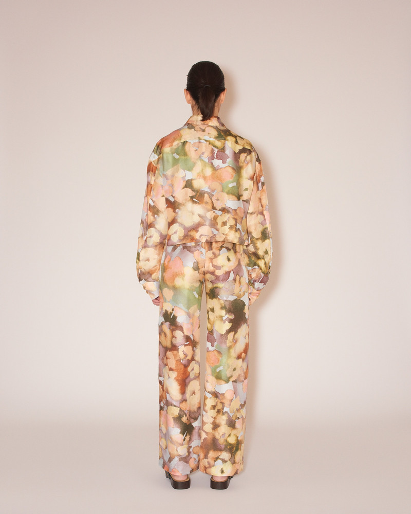 MOREEN - Twill silk point-collar jacket - Watercolor 5