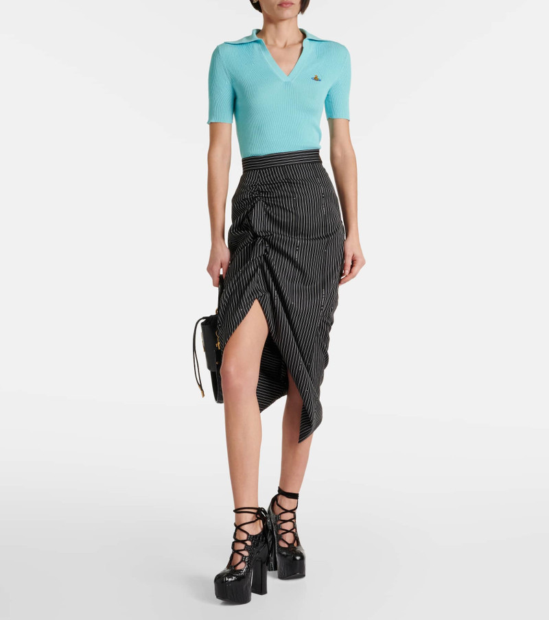 Vivienne Westwood Marina ribbed-knit cotton polo shirt outlook