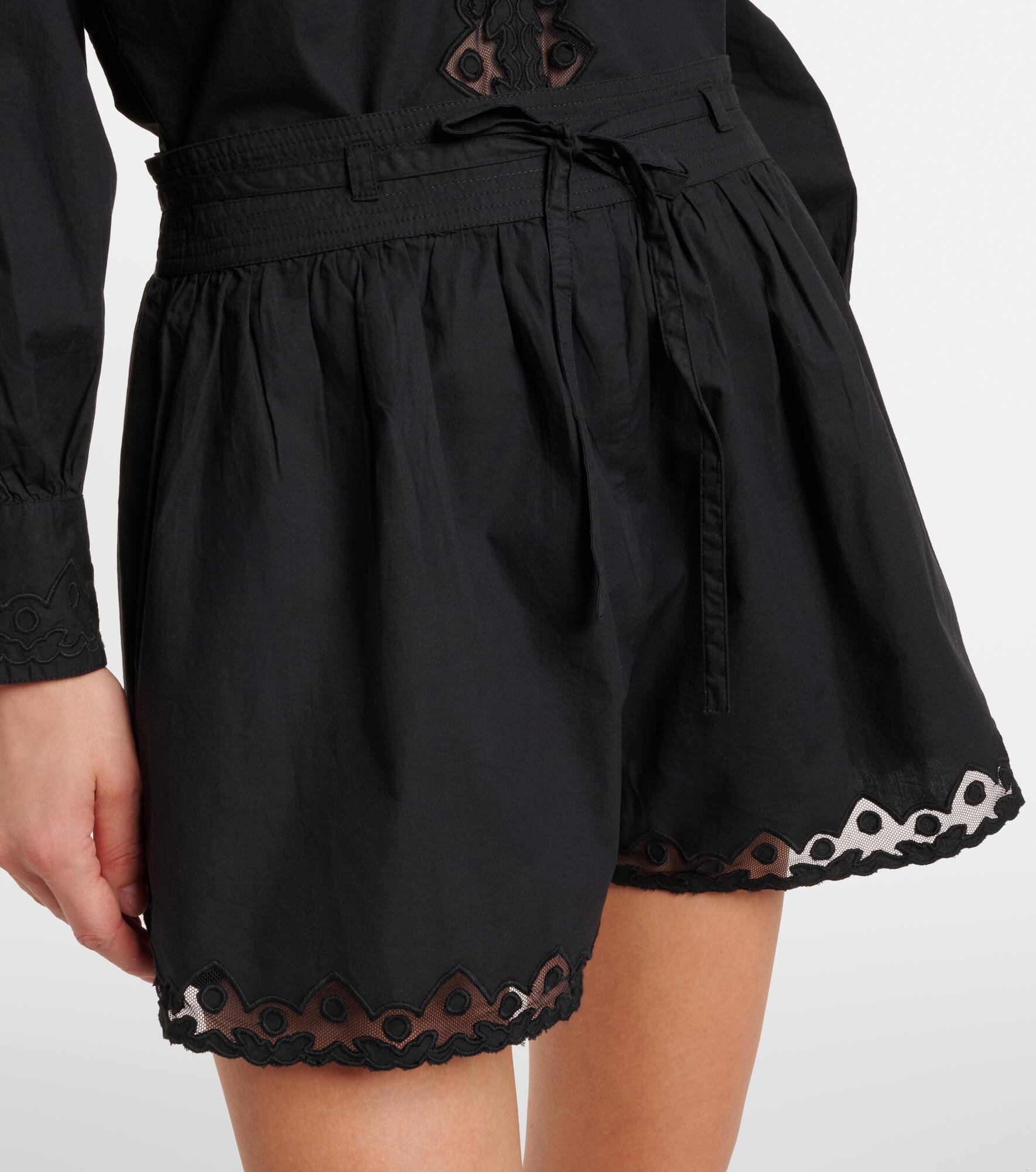 Elowen embroidered cotton poplin shorts - 4