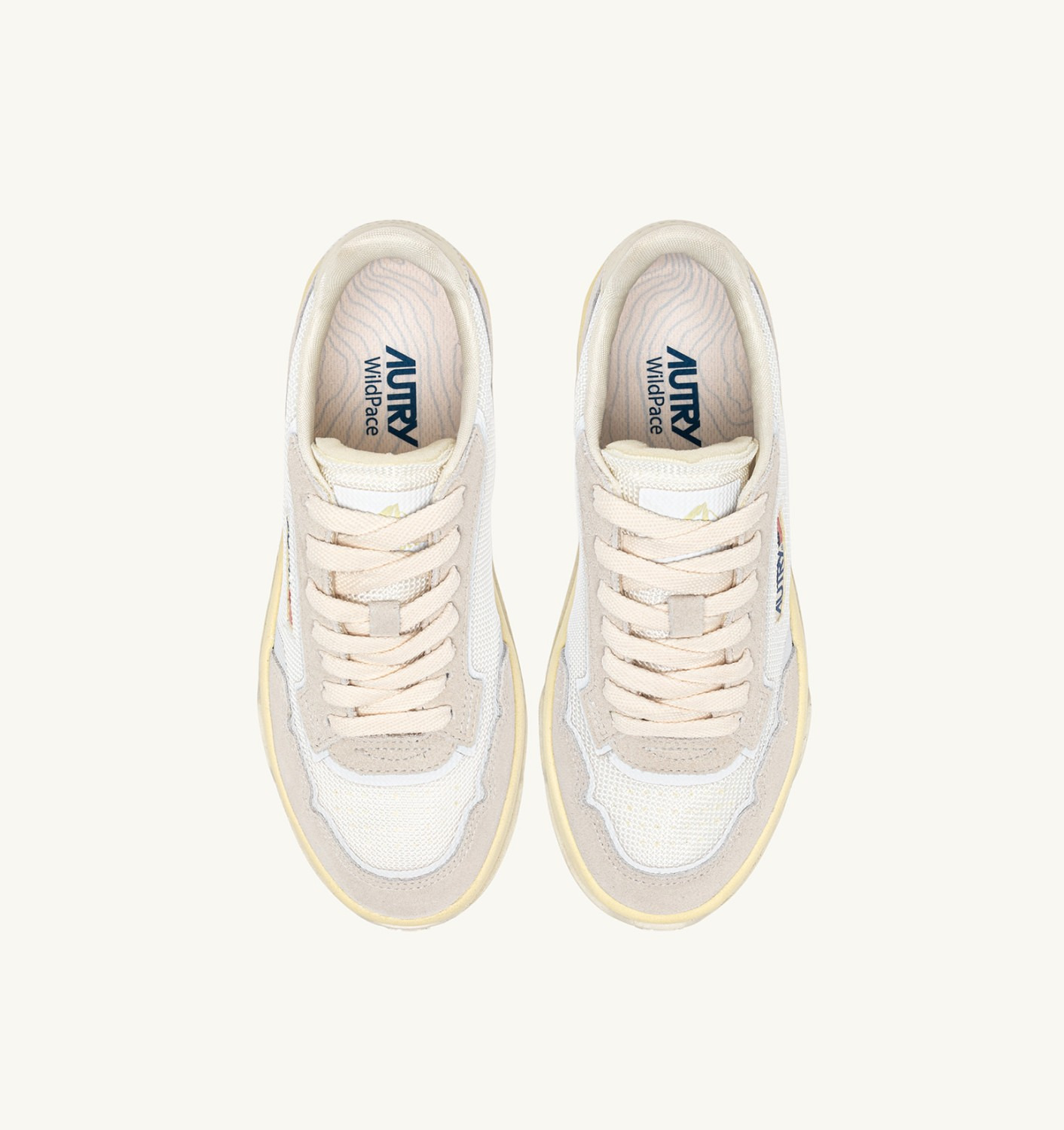 WILDPACE LOW SNEAKERS IN WHITE AND MARSHMALLOW MESH AND SUEDE - 5