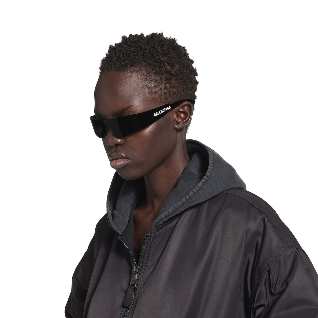 Mono Rectangle Sunglasses in Black - 7