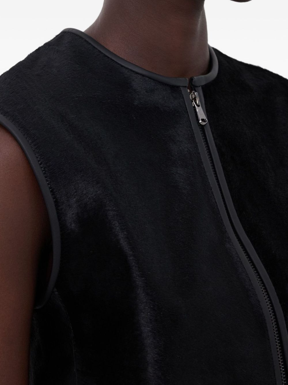 AMPAS pony-effect leather vest - 5