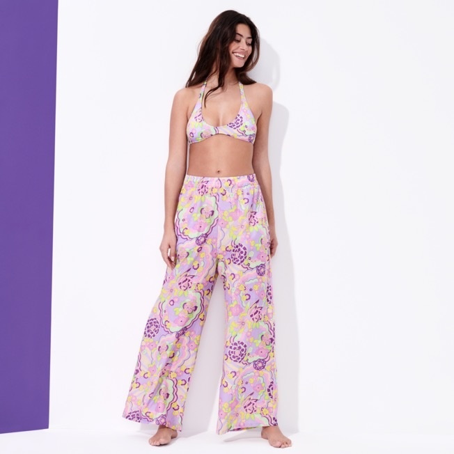 Women Bikini Top Rainbow Flowers - 4