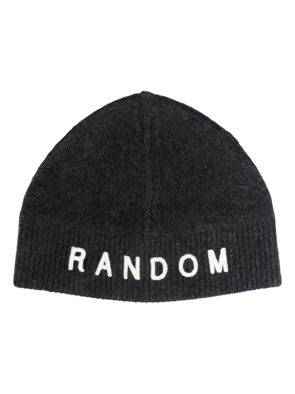 slogan-embroidered ribbed-knit beanie - 1