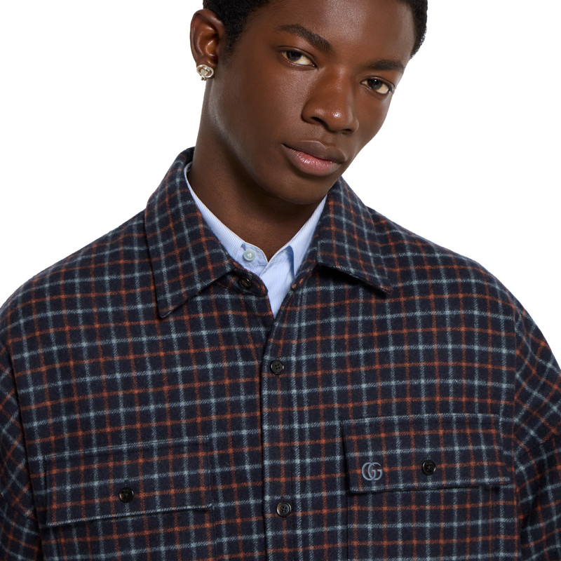 Brushed check wool shirt 3