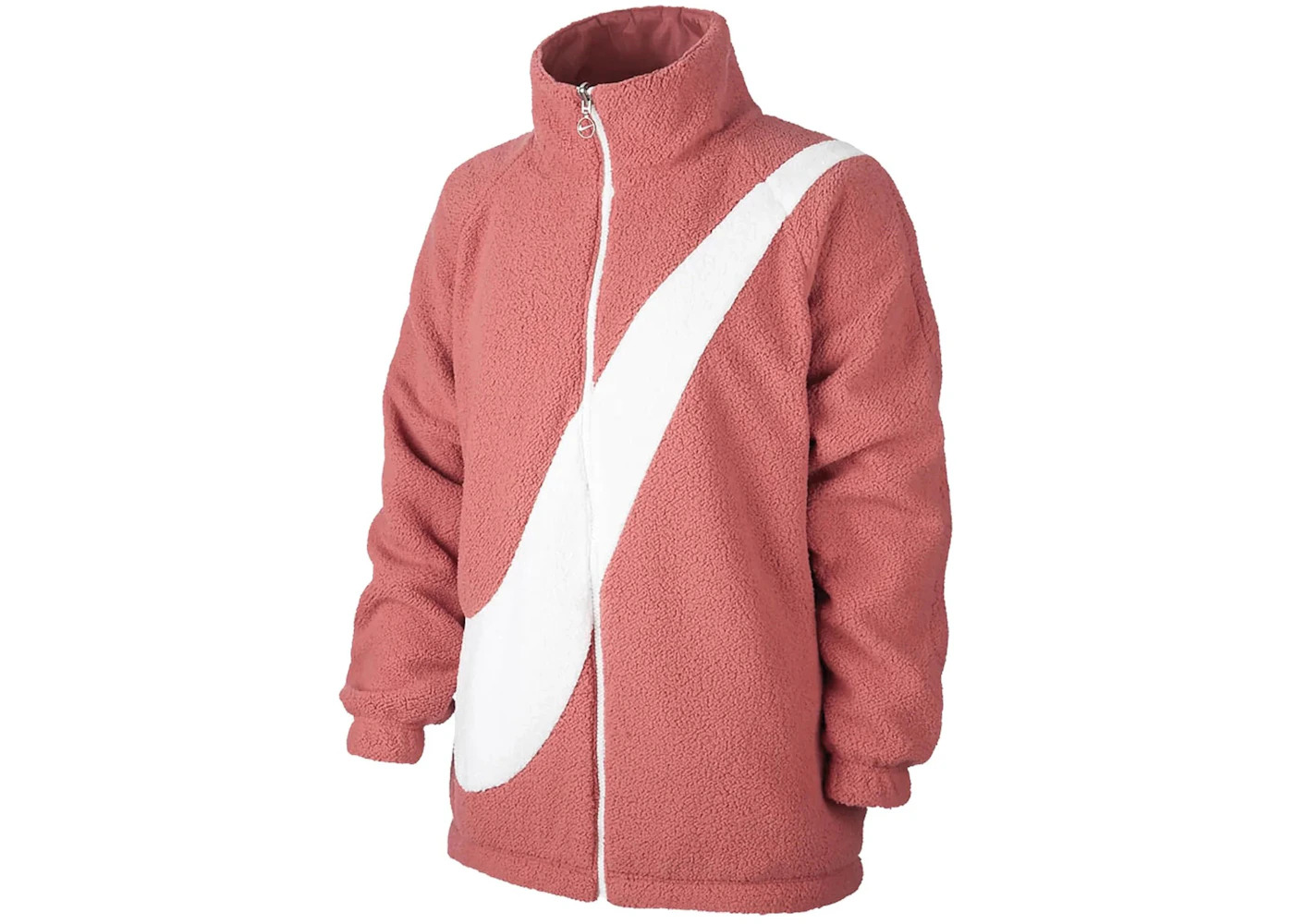 Nike Womens Reversible Swoosh Jacket Light Redwood/White - 1