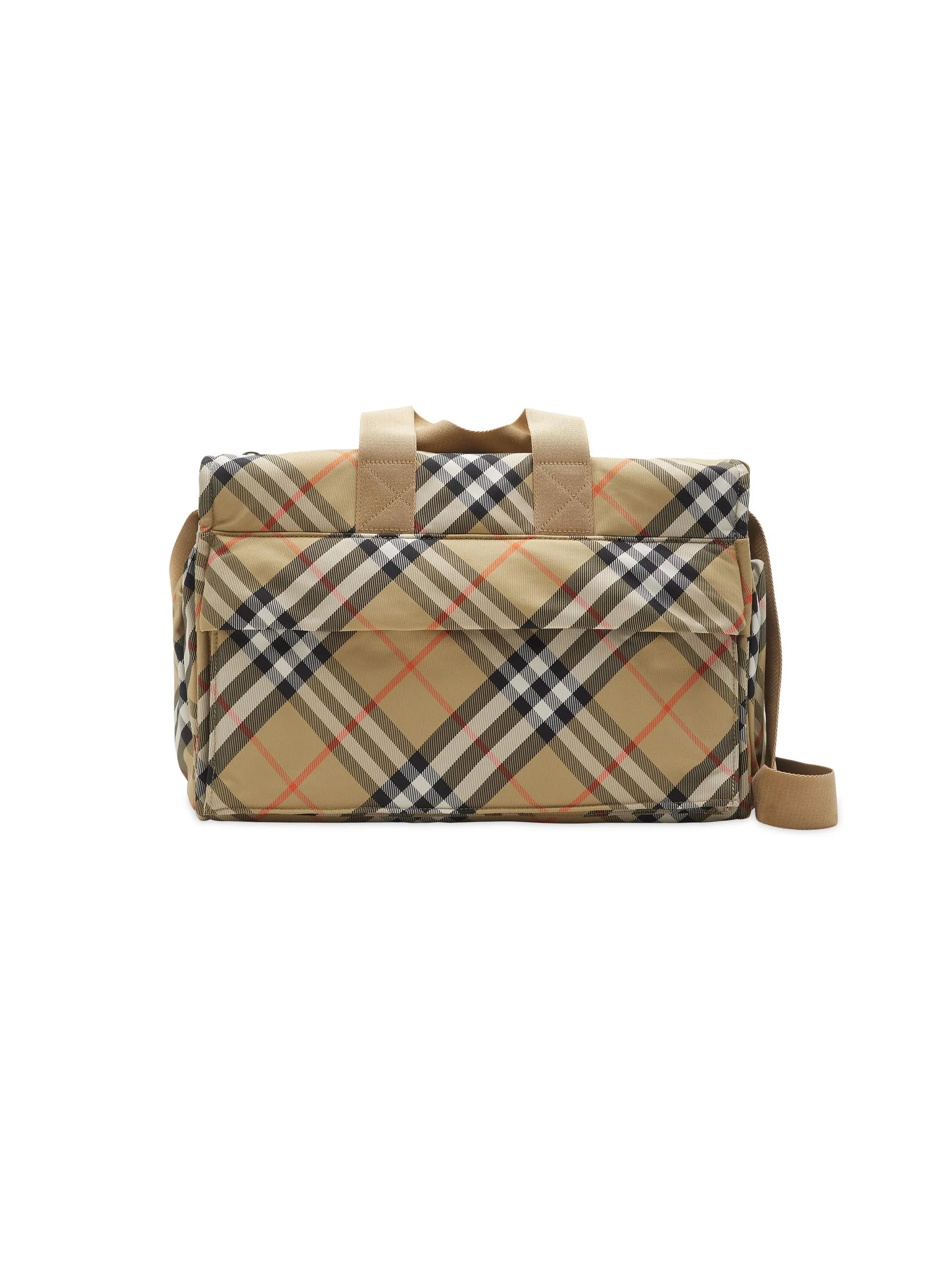 Unisex Check Diaper Bowling Bag - Sand Check - 1