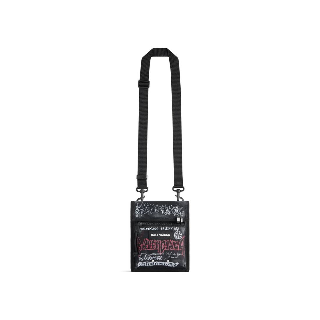 Men's Explorer Small Pouch With Strap Diy Metal Allover  in Black - 1