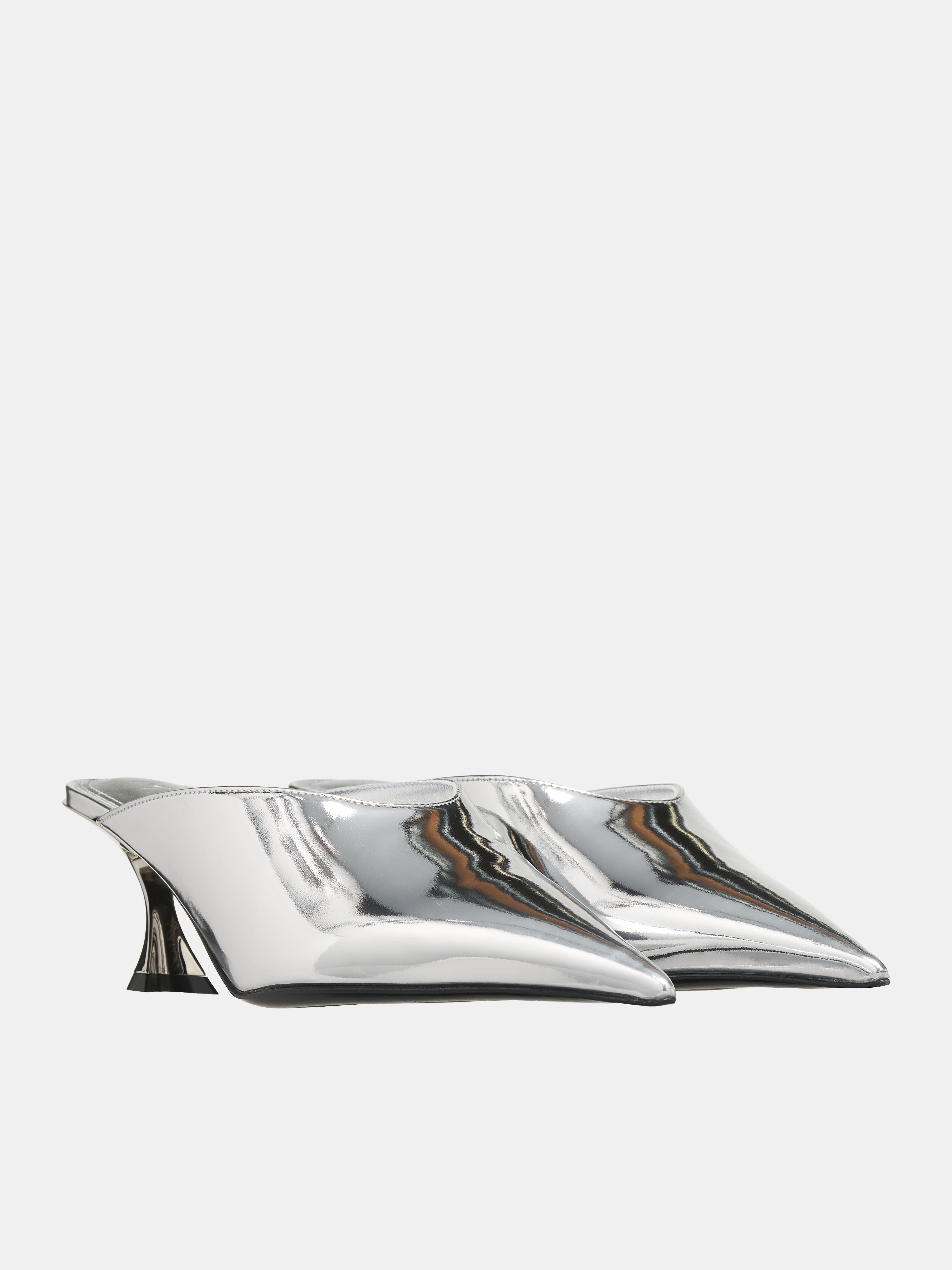 Metallic Leather Fang 55 Mules - 2