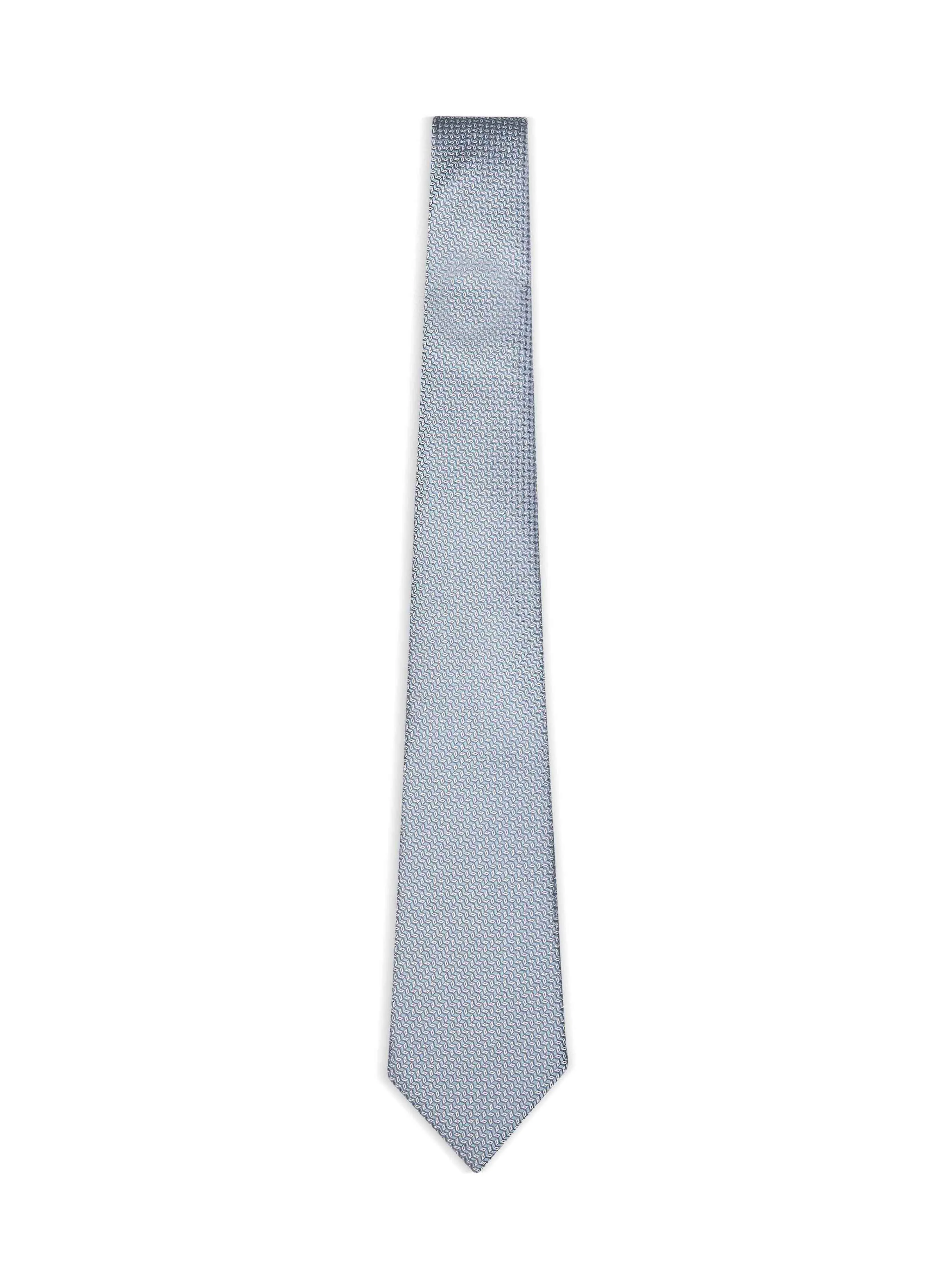 Giorgio Armani Men Aquamarine Jacquard Silk Tie - 1