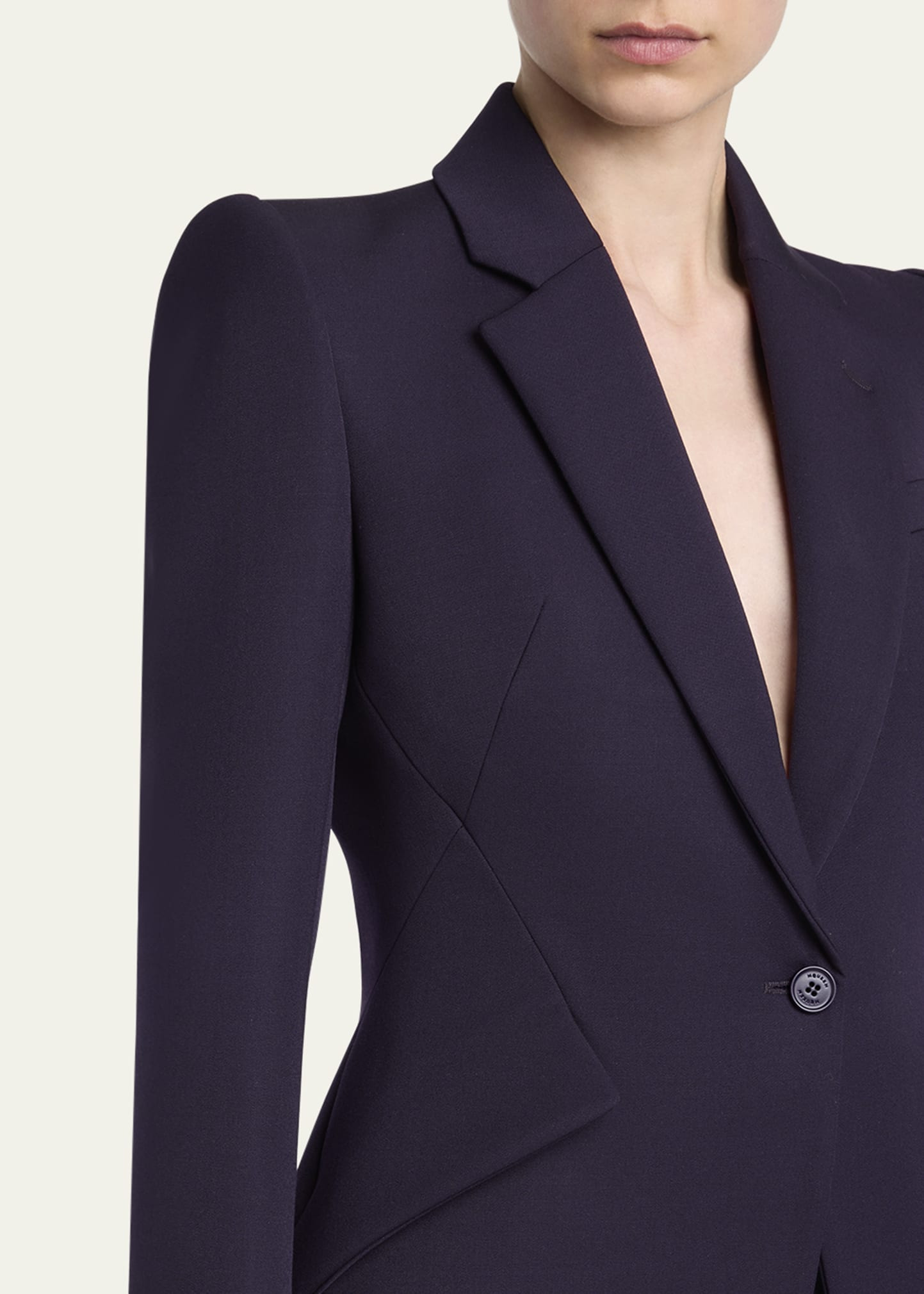 Grain De Poudre Wool Single-Breasted Blazer - 5