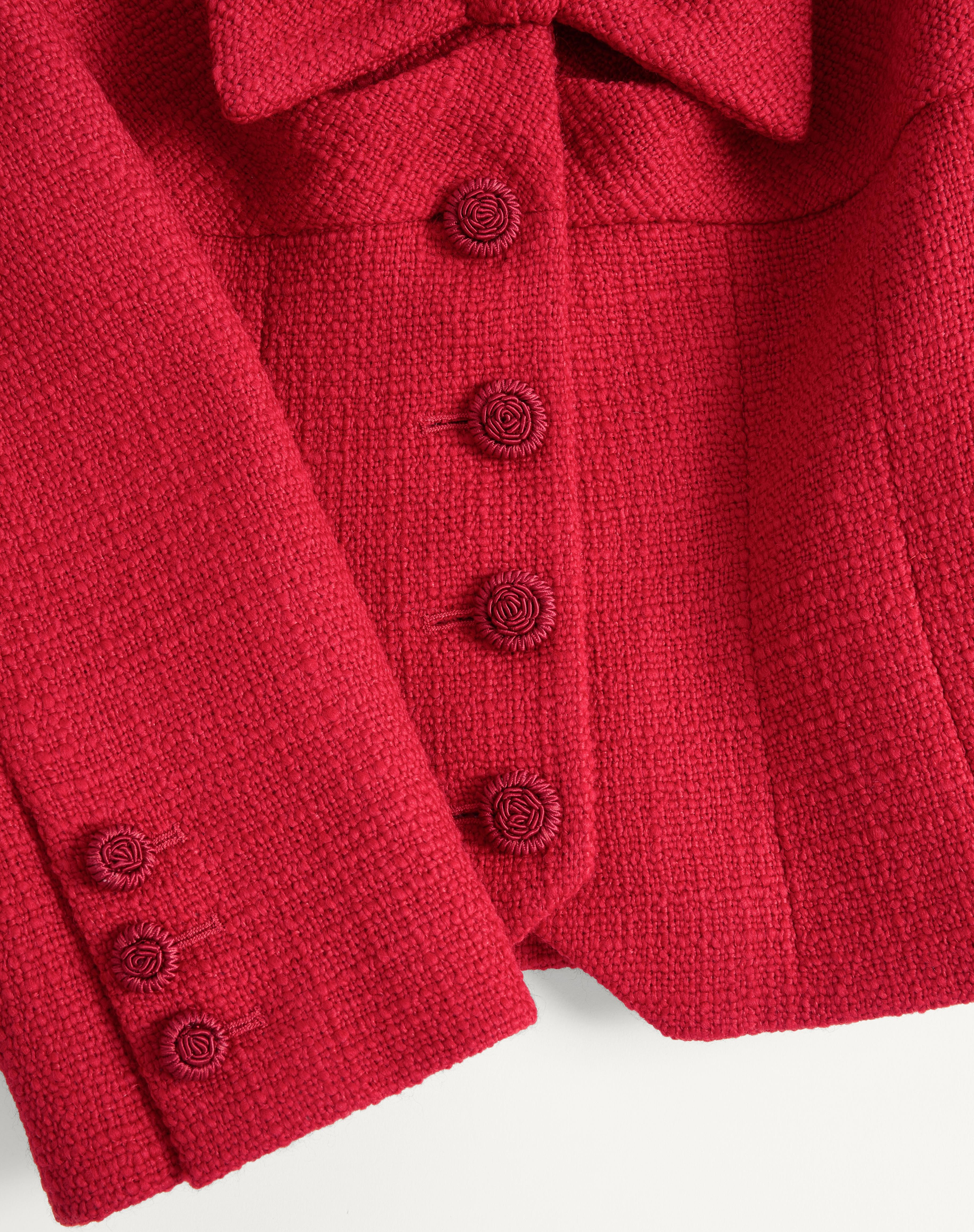 SHORT JACKET IN PLAIN WOOL TWEED - 8