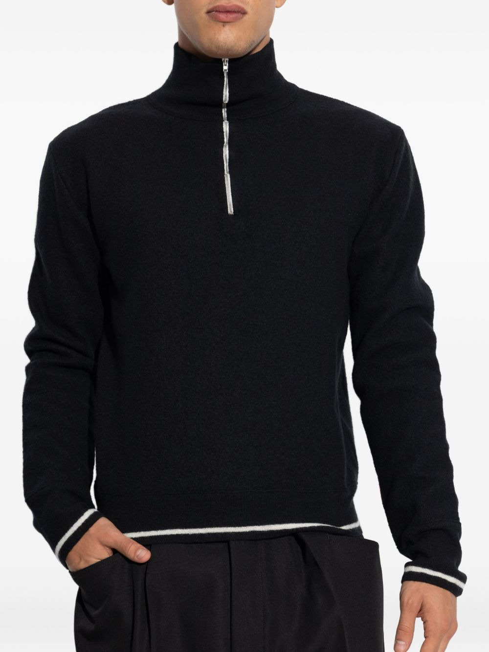 high-neck front-zip sweater - 3