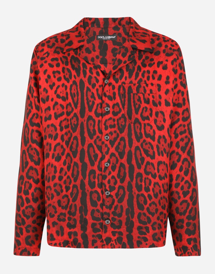 Silk shirt with leopard print - 3