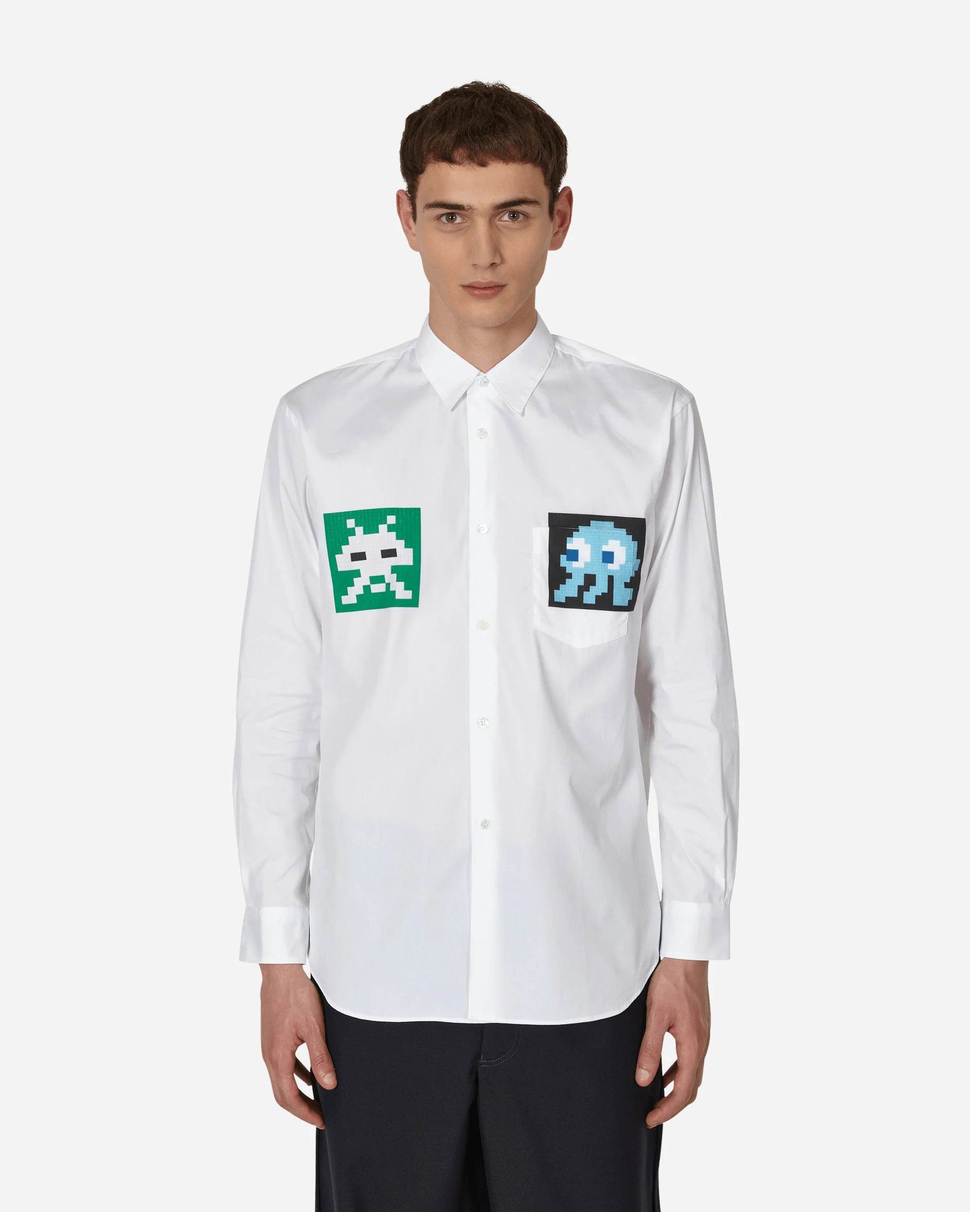 Invader Poplin Shirt White - 1