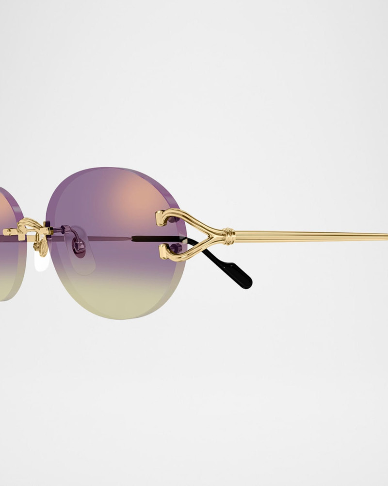 Classic C Motif Rimless Round Metal Sunglasses 3