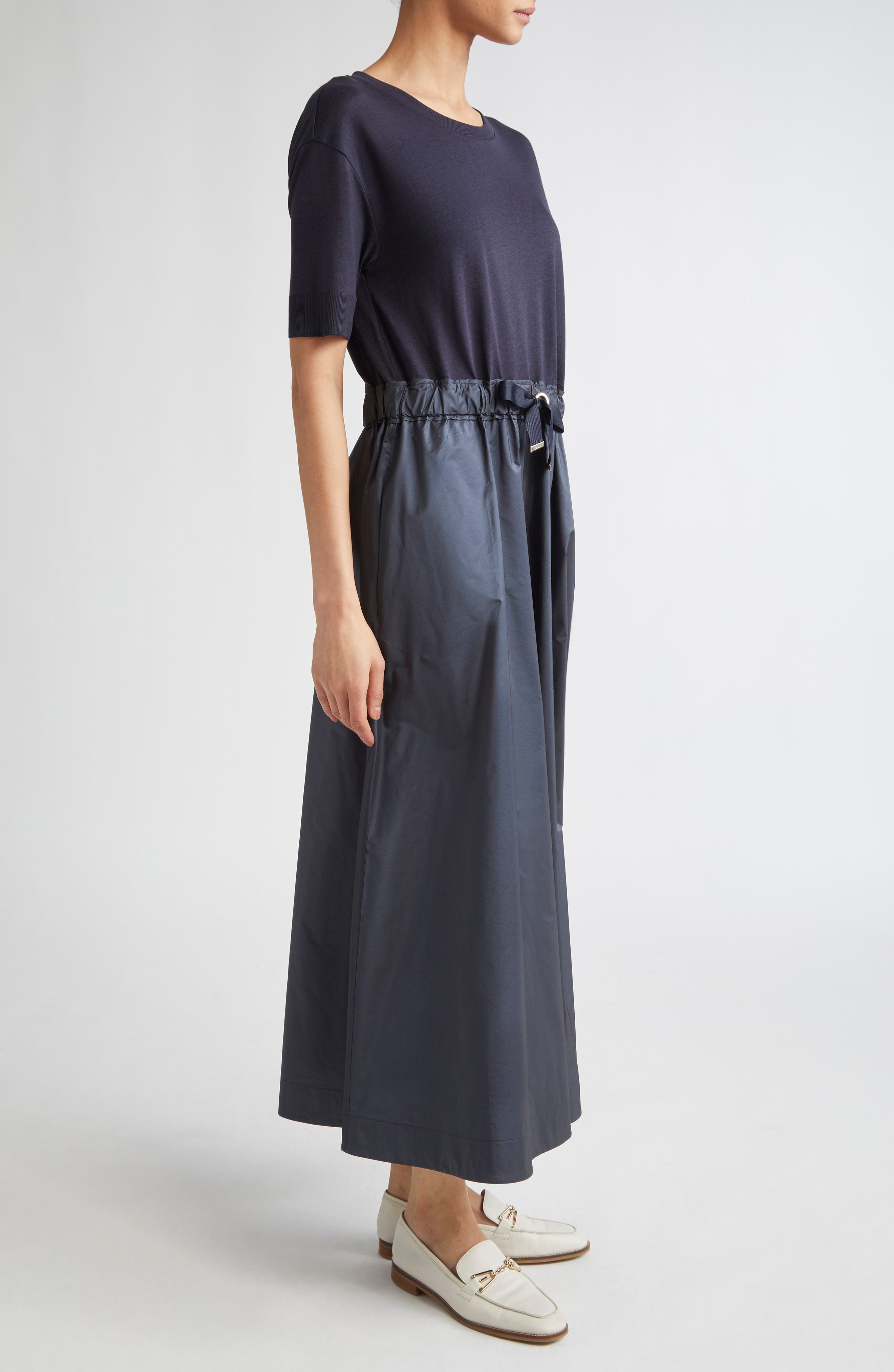 Herno Mixed Media Dress in Navy at Nordstrom - 3
