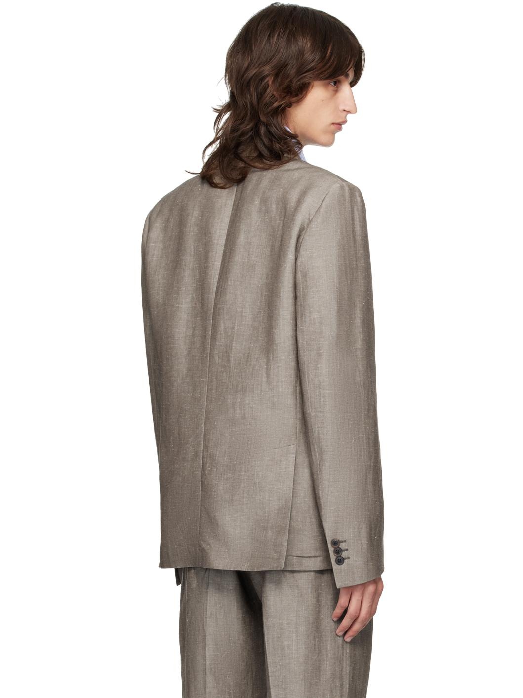 Brown Double-Breasted Blazer - 3