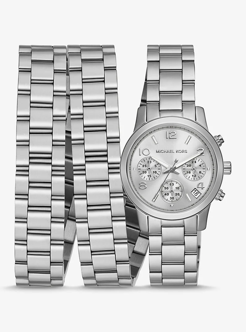 Runway Rhodium-Plated Stainless Steel Triple Wrap Watch - 1