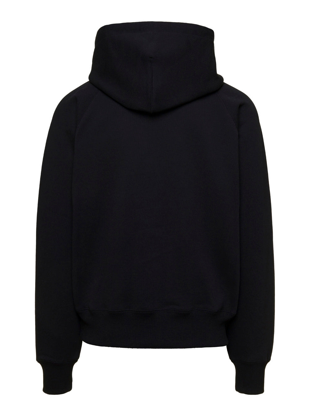 Ami Paris Men Black Hoodie With Drawstring Hood And Logo Detail On The Front In Cotton Man - 2