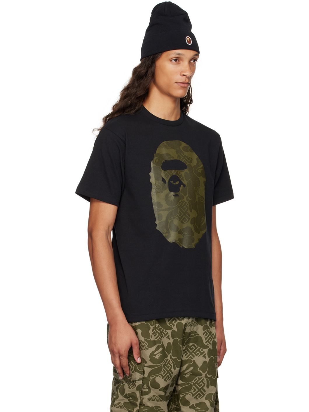 Black Asia Camo Big Ape Head T-Shirt - 2