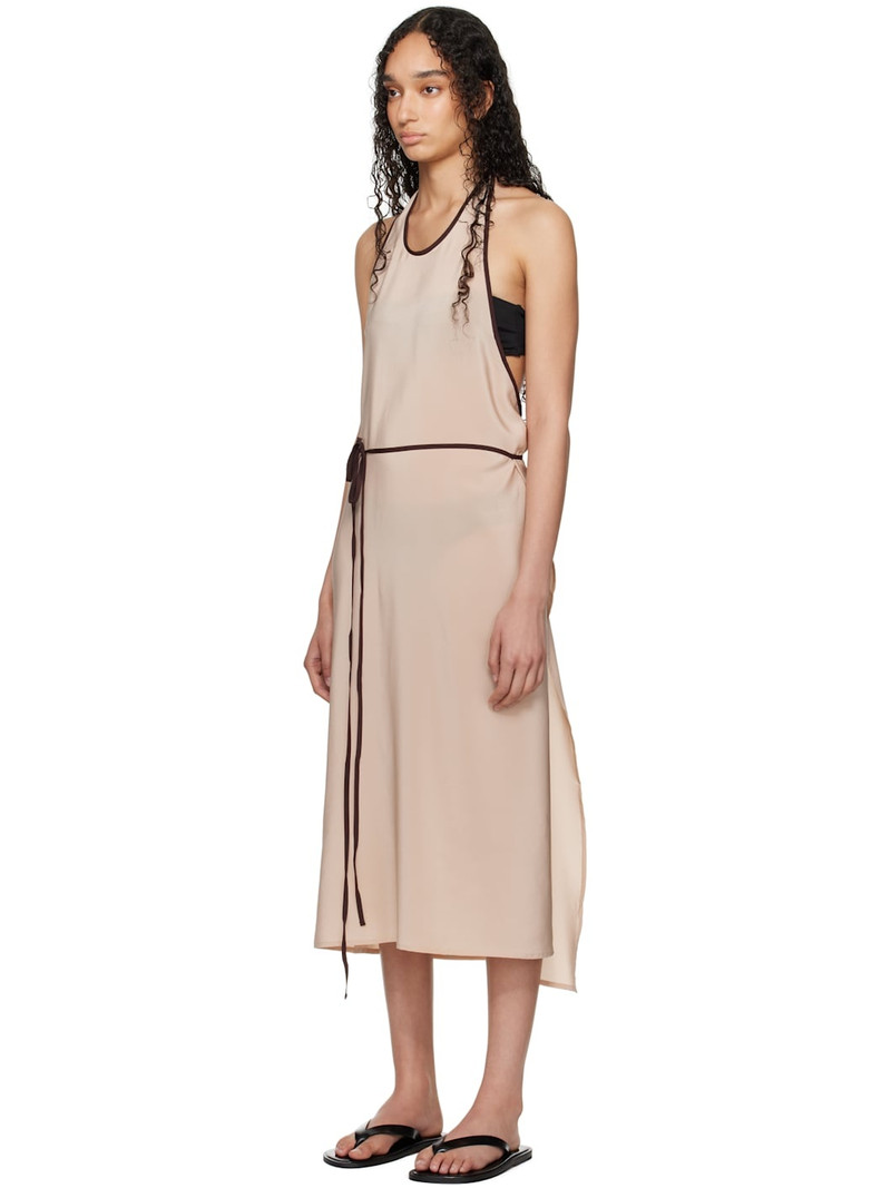 BASERANGE SSENSE Exclusive Pink Apron Wrap Midi Dress outlook