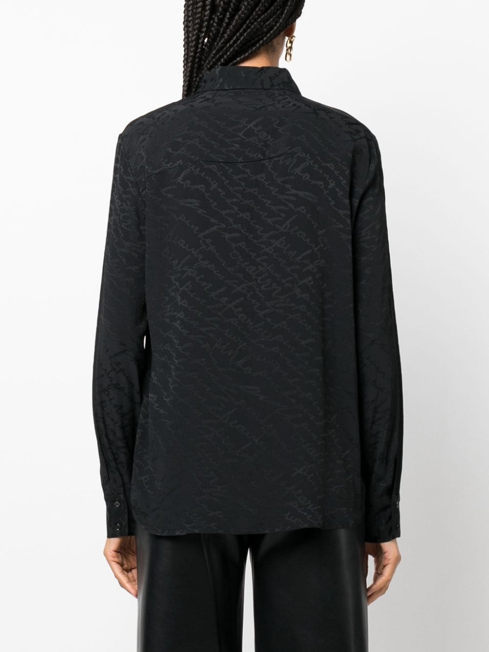patterned-jacquard long-sleeve shirt - 4