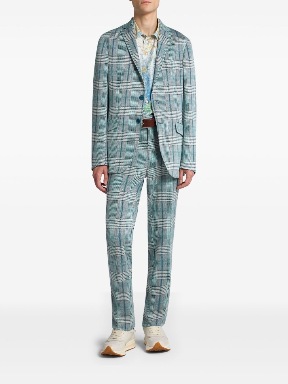 Glen plaid jersey blazer - 2