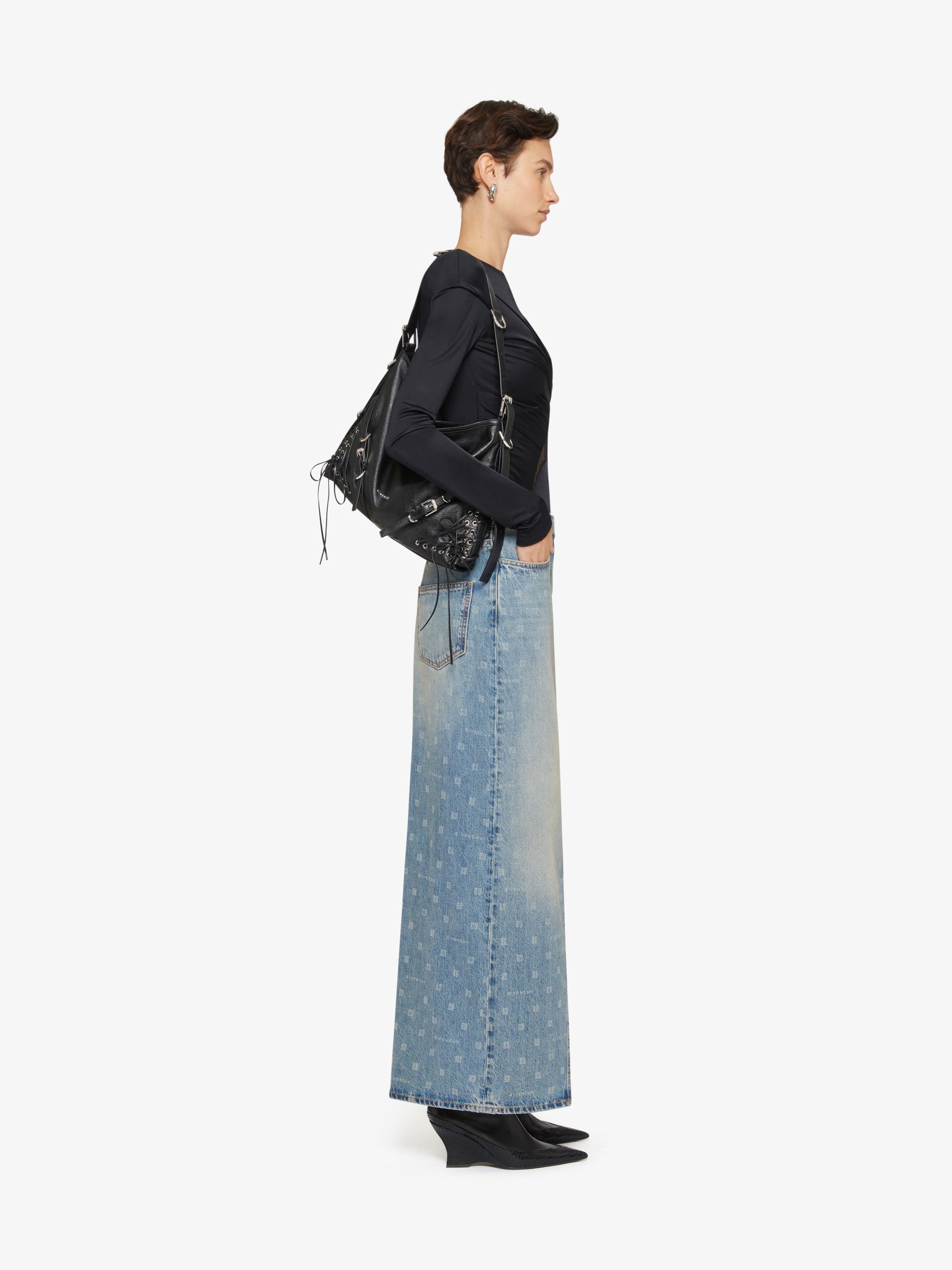 DRAPED TOP IN JERSEY AND 4G LACE - 3